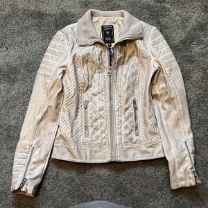 Guess Faux Leather Quilted Motocross Jacket